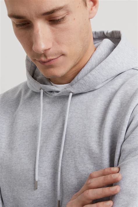 Duck Wool Cotton Zip Hoodie in Grey melange 